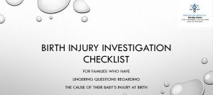 Boston Law Group LLC Birth Injury Investigation Checklist